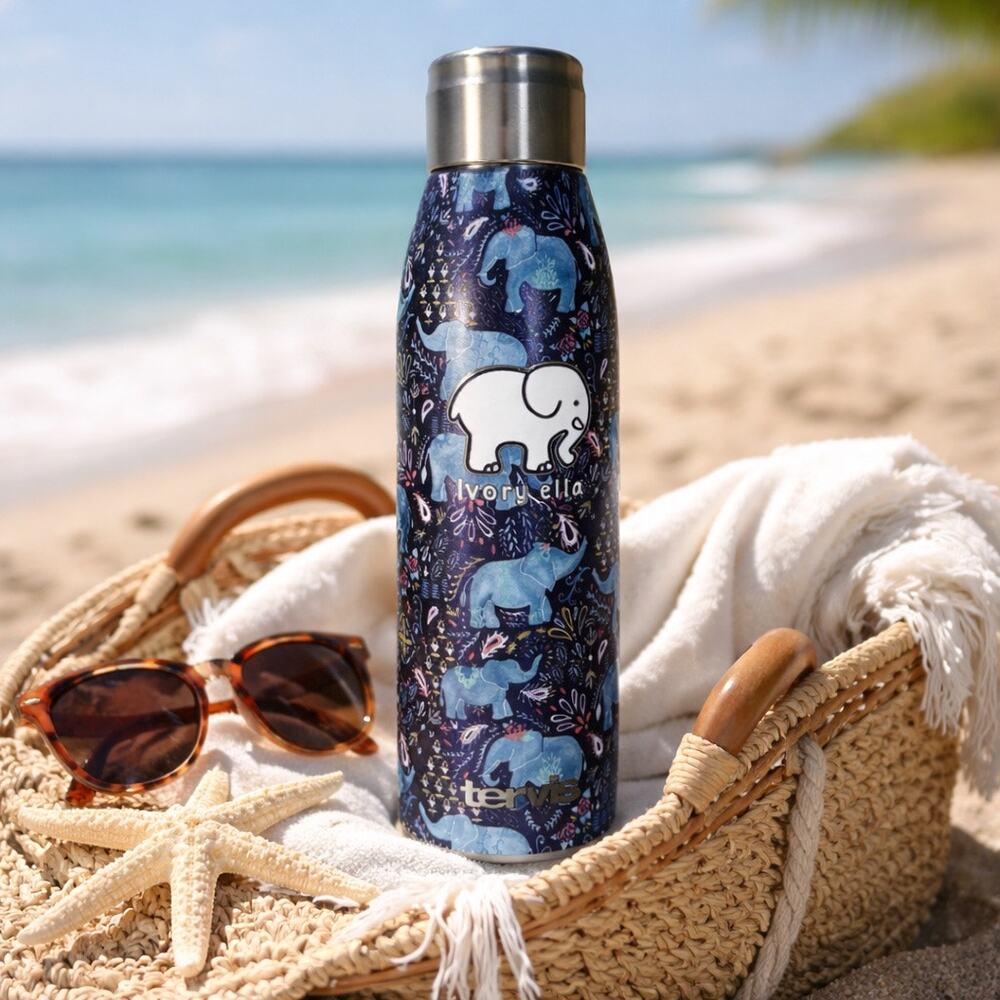 Tervis x Ivory Ella Paisley Elephant 17 oz Stainless Steel Water Bottle